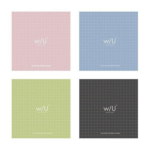 Smoky BLACK Nakabayashi Watashi No Sobani W/U Series Color Paper 5mm Grid Sticky Note 70 gsm 30 Sheets | WU-FSTN-S 98mm X 98mm 4" Square