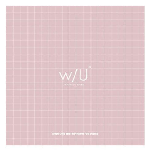 Smoky BLACK Nakabayashi Watashi No Sobani W/U Series Color Paper 5mm Grid Sticky Note 70 gsm 30 Sheets | WU-FSTN-S 98mm X 98mm 4" Square