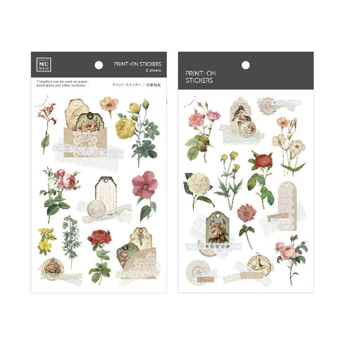 MU Lifestyle RETRO Label Ephemera Lace Doilies Lace Adornment Print-On Stickers Rub-On Stickers Transfer Stickers Translucent Stickers | 231