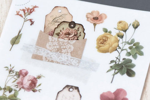 MU Lifestyle RETRO Label Ephemera Lace Doilies Lace Adornment Print-On Stickers Rub-On Stickers Transfer Stickers Translucent Stickers | 231