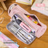 NAVY ROUND Cylinder Canvas Pen Case Pencil Case Tool Case Finding Storage Circle Case Storage Case Large Pen Case | 230 X 8 X 8mm