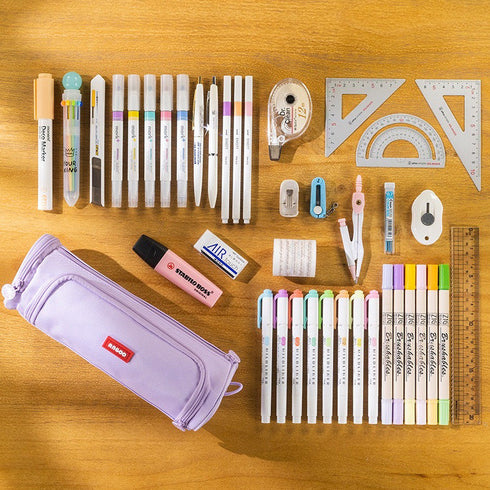 NAVY ROUND Cylinder Canvas Pen Case Pencil Case Tool Case Finding Storage Circle Case Storage Case Large Pen Case | 230 X 8 X 8mm