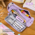 NAVY ROUND Cylinder Canvas Pen Case Pencil Case Tool Case Finding Storage Circle Case Storage Case Large Pen Case | 230 X 8 X 8mm
