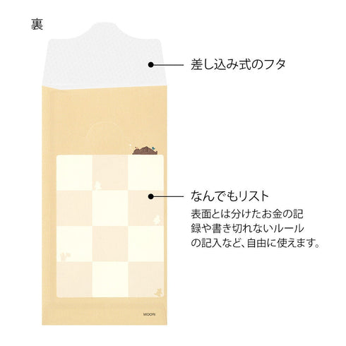 MIDORI BROWN BEAR Reinforced Saving Envelope Money Storage Envelope Budgeting Envelope Money Budgeting Receipt Storage | 2 Envelopes