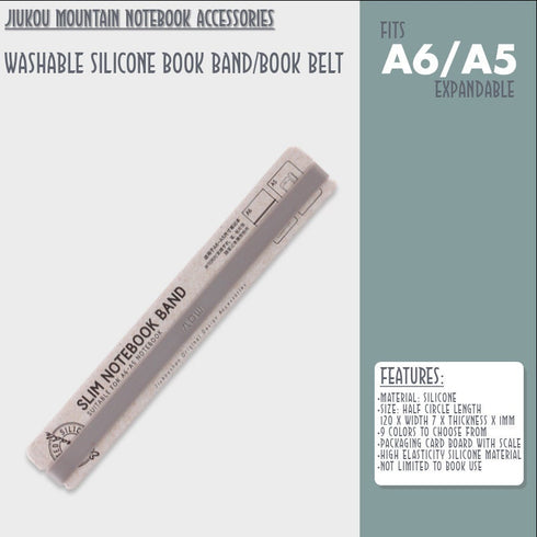 PINK A6 B6 A5 Jiukou Washable Silicone Book Band Adjustable Book Band Book Belt Book Fastener Notebook Elastic Band