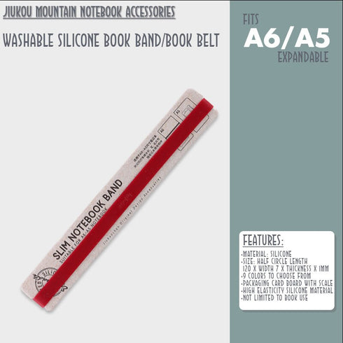 OLIVE A6 B6 A5 Jiukou Washable Silicone Book Band Adjustable Book Band Book Belt Book Fastener Notebook Elastic Band