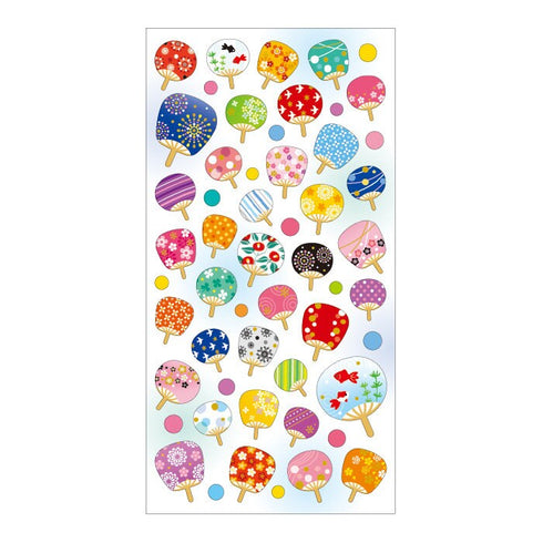 Mindwave 2023 Collection Japanese PAPER FANS Seals Kiji Shoji Seals Washi Stickers Seals Bujo Stickers Scrapbooking Stickers | 81209