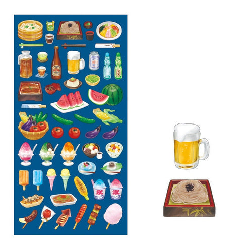 Mindwave 2023 Collection SUMMER FOODS Seals Kiji Shoji Seals Washi Stickers Seals Bujo Stickers Scrapbooking Stickers | 81212