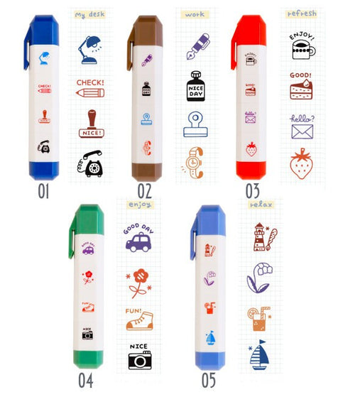 ENJOY Sanby & Eric Schedule Stamps Car Flower Shoe Camera Stamps Notebook Stamps Planner Stamps Bujo Stamps | eric-icon-04