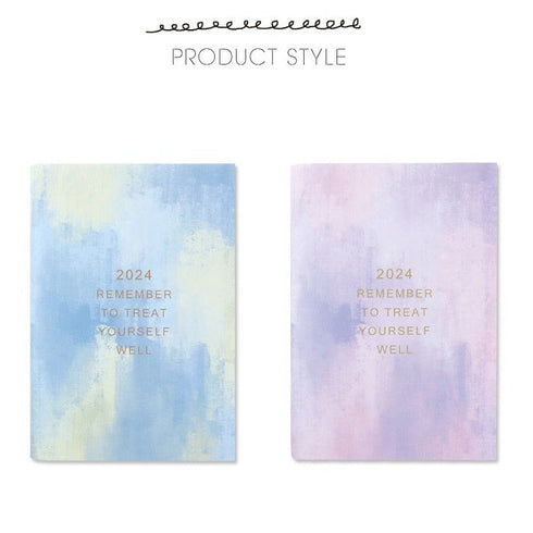 PURPLE 2024 B6 Chuyu Planner TOMOE River One Day Per Page With PVC Cover Cousin Techo Planner Notebook Journal | 416 Pages