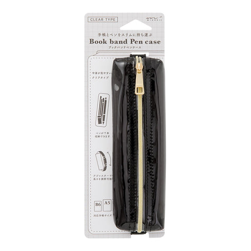 CLEAR Midori Book Band Pen Case B6-A5 Midori Pen Case Canvas Pen Case Adjustable Midori Adjustable Pencil Case