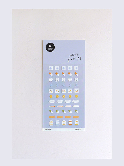Suatelier Sonia DECO 11 PVC Mini Series Medicine Pills Insulin Water Medical Dental Transparent Stickers Clear Stickers | 118