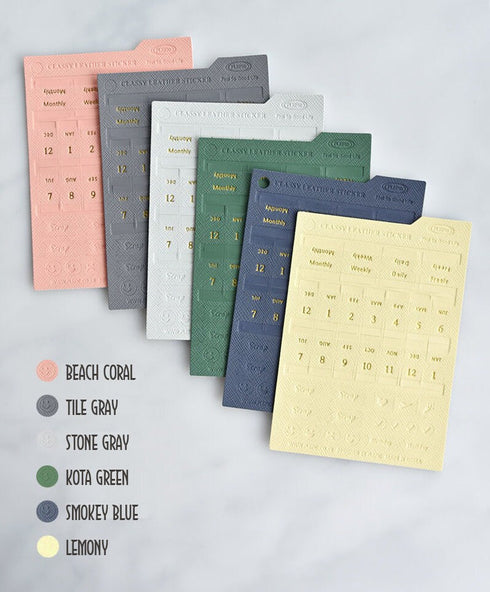 PLEPIC COLOR PU Classy Leather Index Tabs Monthly Index Tabs Weekly Index Tabs Daily Index Tab Self-Adhesive Tabs Planner Index Sticker