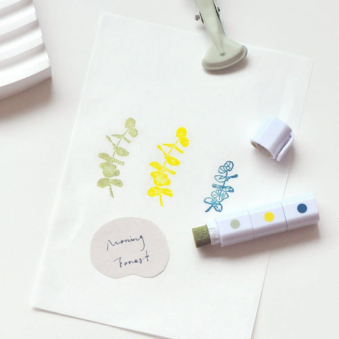 Inky Pen Triple Stamp Pad MU Lifestyle Tri-Color Oil-Based Ink Pad Five Different Pens Portable Ink Pad Travel Ink Pad | 5 Sets