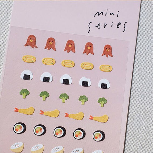 Suatelier Sonia FOOD 05 PVC Mini Series Sushi Bento Box Onigiri Broccoli Tomatoes Transparent Stickers Clear Stickers | 120