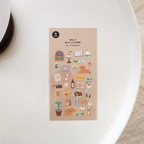 Suatelier Sonia SMALL HAPPINESS Steak Dinner Dog Stuffed Animals Knitting Yarn Plants Notebook PVC Transparent Stickers Clear Sticker | 1154