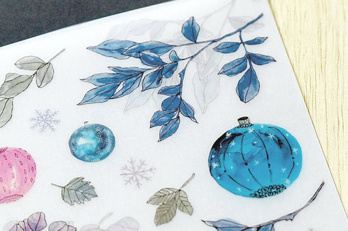 MU Lifestyle HOLIDAY Print-On Stickers Holiday Tree Ornaments Baubles Yule Tree Rub-On Stickers Transfer Sticker Translucent Stickers | 1021