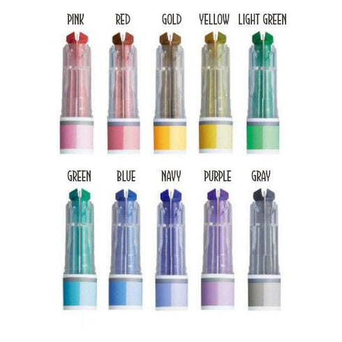RED Kokuyo Mark+ Two Tone Highlighter Dual Tone Highlighter Pen Two Way Highlighter Double Sided Highlighter Marker | PM-MT100R