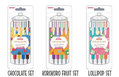 LOLLIPOP Zebra American Sweet Color Sarasa NANO 0.3mm Push Clip Gel Pen Set Micro Fine Gel Pen Retro Colors Gel Pen | JJH72-4C-GL
