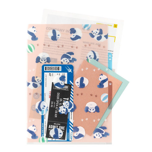PANDA Midori A4 3 Pocket Clear Folder MD Folder Water Resistant Folder | 310mm X 221mm