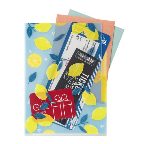 LEMON Midori A5 3 Pocket Clear Folder MD Folder Water Resistant Folder | 220mm X160mm