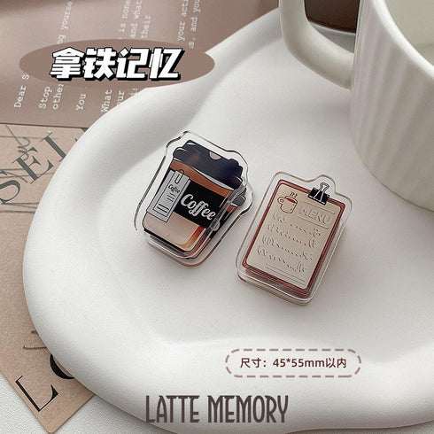LATTE MEMORY Two-Pack COFFEE Clip Paper Binder Clip Notebook Clip Travel Clip Espresso Clip Barista Clip Latte Clip | 44 X 55MM