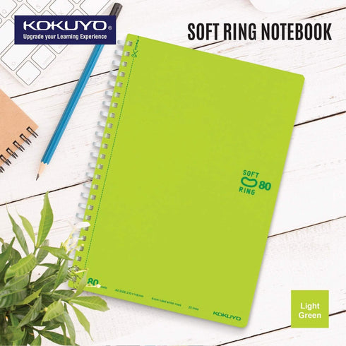 Kokuyo BLACK Soft Ring Notebook 5mm Dot Ruled SV457S5 | A6 80 Sheets