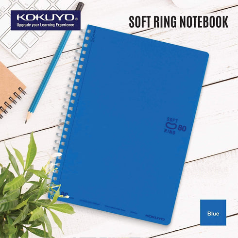 Kokuyo BLUE Soft Ring Notebook 5mm Dot Ruled SV457S5 | A6 80 Sheets