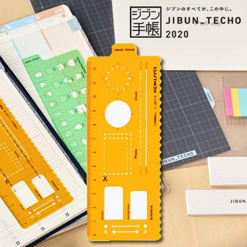 Kokuyo Jibun Techo Template | Plan Frames Clocks Decorative Lines Photo Template Bujo Stencil