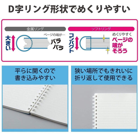 Kokuyo Soft Ring Notebook 5mm Dot Grid SV538WT | A5 80 Sheets