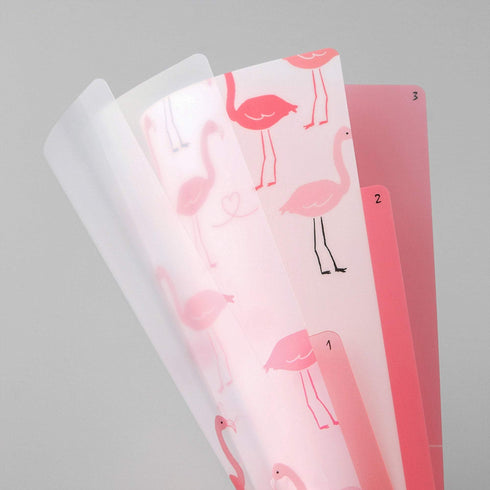 Midori MD A5 3 Pocket Clear Folder | Flamingo