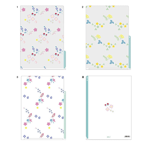 Midori MD A5 3 Pocket Clear Folder | Wildflower Kawaii