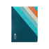 Midori MD A5 5 Pocket Clear Folder | Teal Diagonal Stripe