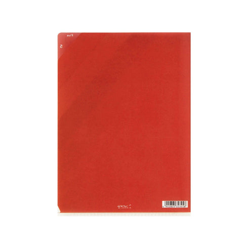 Midori MD A5 5 Pocket Clear Folder | Yellow Diagonal Stripe