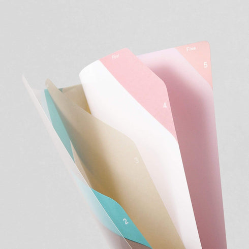 Midori MD A5 5 Pocket Clear Folder | Yellow Diagonal Stripe
