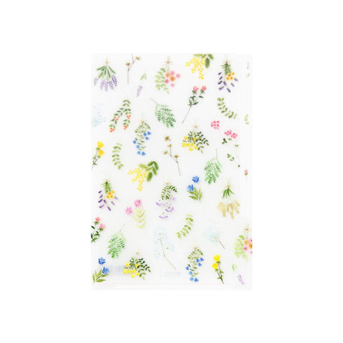 Midori MD A6 3 Pocket Clear Folder | Dried Flowers