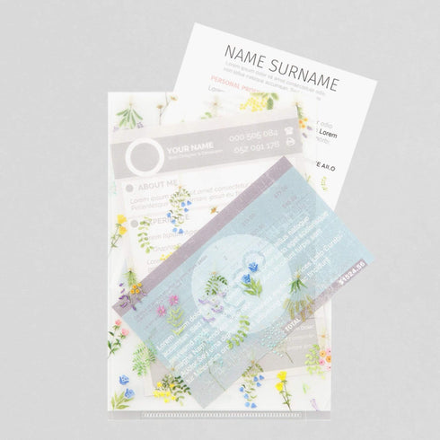 Midori MD A6 3 Pocket Clear Folder | Dried Flowers