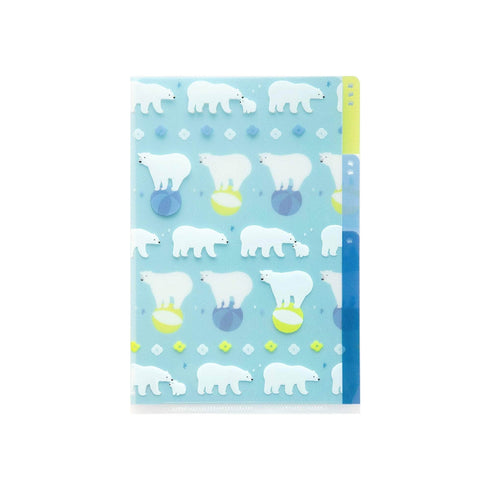 Midori MD A6 3 Pocket Clear Folder | Polar Bears