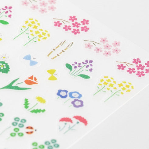 Midori Seal Collection Planner Stickers Removable | 2391 Flowers