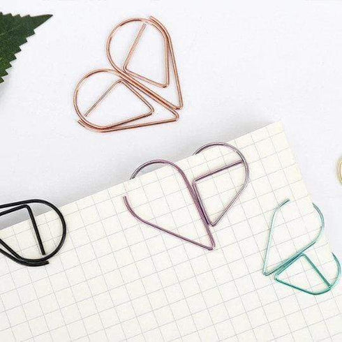 Mint Green Set Water Drop Tear Drop Teardrop Paper Clips - Three Sizes!
