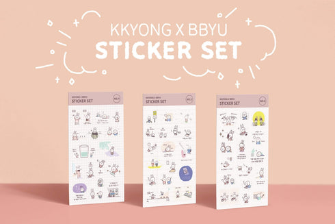 MOTEMOTE Gungbu Diary Kkyong X Bbyu Study Stickers | Six Styles!| USA Located!