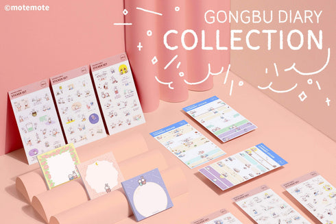 MOTEMOTE Gungbu Diary Kkyong X Bbyu Study Stickers | Six Styles!| USA Located!