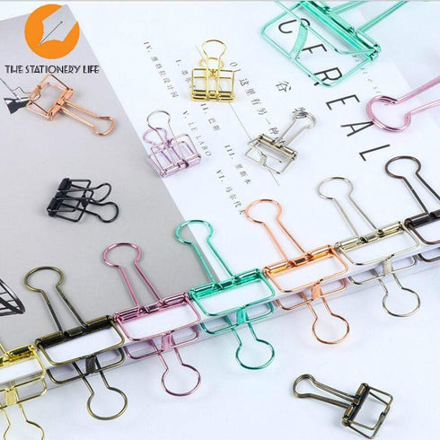 OIL RUBBED BRONZE Skeleton Frame Hollow Wire Binder Clips - Three Sizes!
