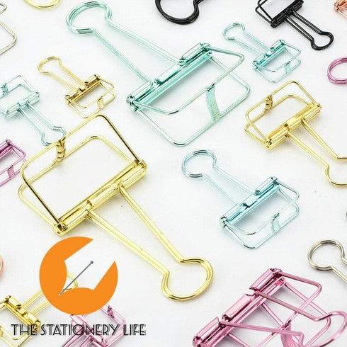 OIL RUBBED BRONZE Skeleton Frame Hollow Wire Binder Clips - Three Sizes!