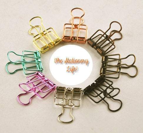 OIL RUBBED BRONZE Skeleton Frame Hollow Wire Binder Clips - Three Sizes!