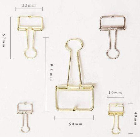 OIL RUBBED BRONZE Skeleton Frame Hollow Wire Binder Clips - Three Sizes!