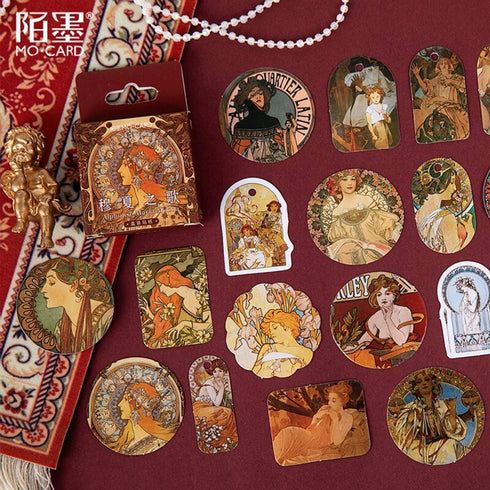 Premium Die-Cut Art Deco Art Nouveau Retro Vintage Ephemera Stickers