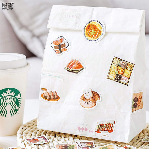 Premium Die-Cut Kawaii Stickers Food Sushi Chinese Take-out Takeaway Salad Wagashi Foodie Stickers