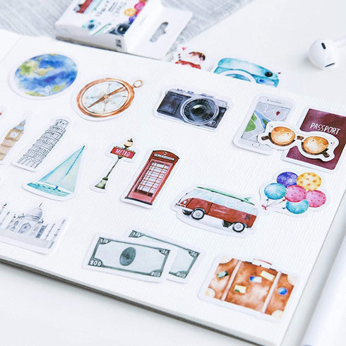 Premium Die-Cut Stickers Travel Car Bus Metro Trip