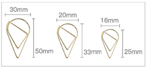 Purple Set Water Drop Tear Drop Teardrop Paper Clips - Three Sizes!